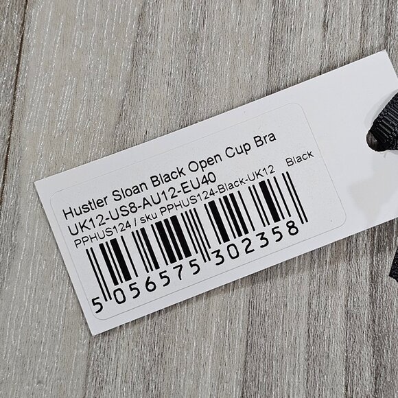 Hustler Sloan Black Open Cup Strappy Balconette Bra, Size US 8 - Picture 7 of 7